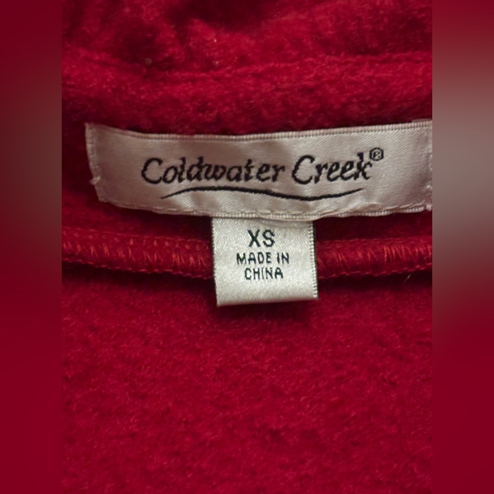 Vintage 90s Y2K Red Wool Button-Up Jacket Cardigan w/ Black Plaid Trim - XS - Picture 11 of 14